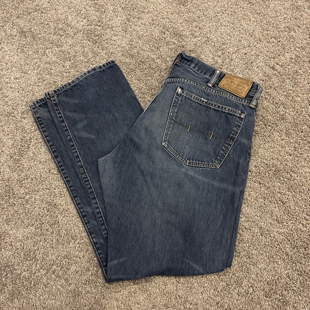 Polo Ralph Lauren Denim Jeans The Hampton Relaxed Straight Pant 38x34 Vintage